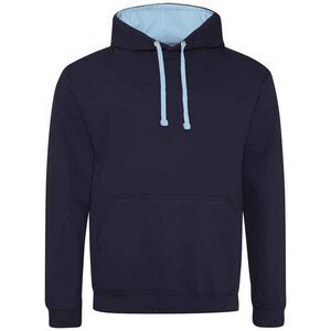 Awdis Womens/Ladies Varsity Hoodie / New French Navy/Sky Blue